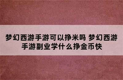 梦幻西游手游可以挣米吗 梦幻西游手游副业学什么挣金币快